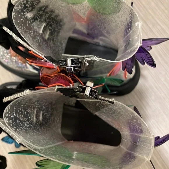 Dolls Kill Club EXX 3D butterfly Terrarium combat boots silver glitter size 5 - Picture 10 of 12